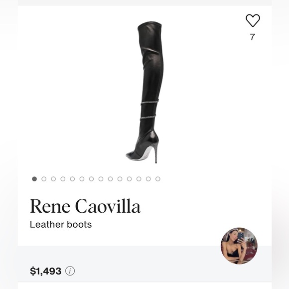 Rene Caovilla Black Heeled Boots with Silver Accents - Picture 4 of 6